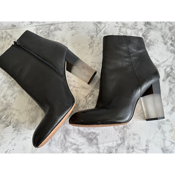 ENZO‎ ANGIOLINI Womens Size 7 Black Leather Ankle Bootie Heeled Boot - Picture 5 of 10